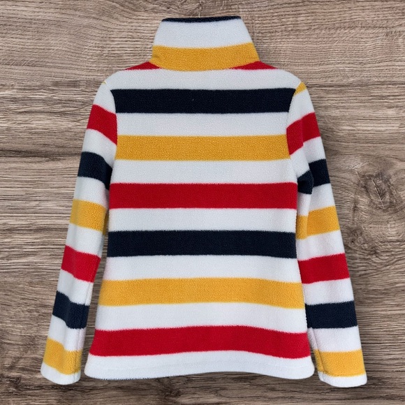 Dudley Stephens Kaki Pullover Sherpa Fleece Camp Stripe Small - Picture 2 of 8